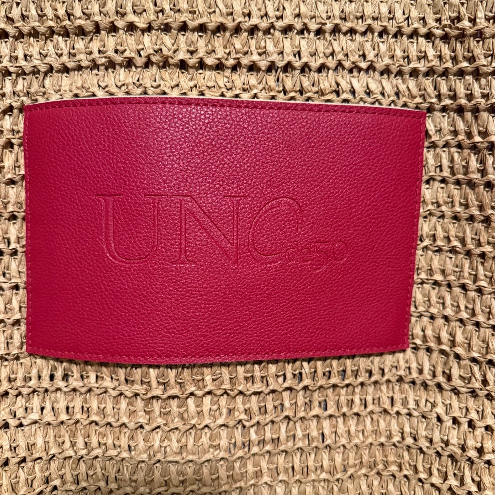 UNO‎ de 50 Straw Tote Bag Red Trim - Picture 4 of 10